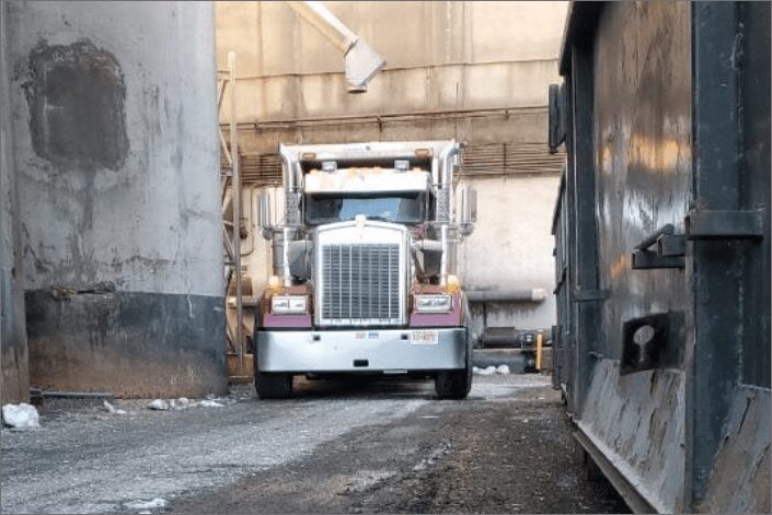 An Eastside Bulk truck at a loading bay